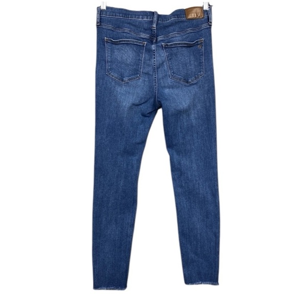 Madewell 9" Mid Rise Skinny Jean Size 29 Raw Hem Button Fly - Picture 6 of 9